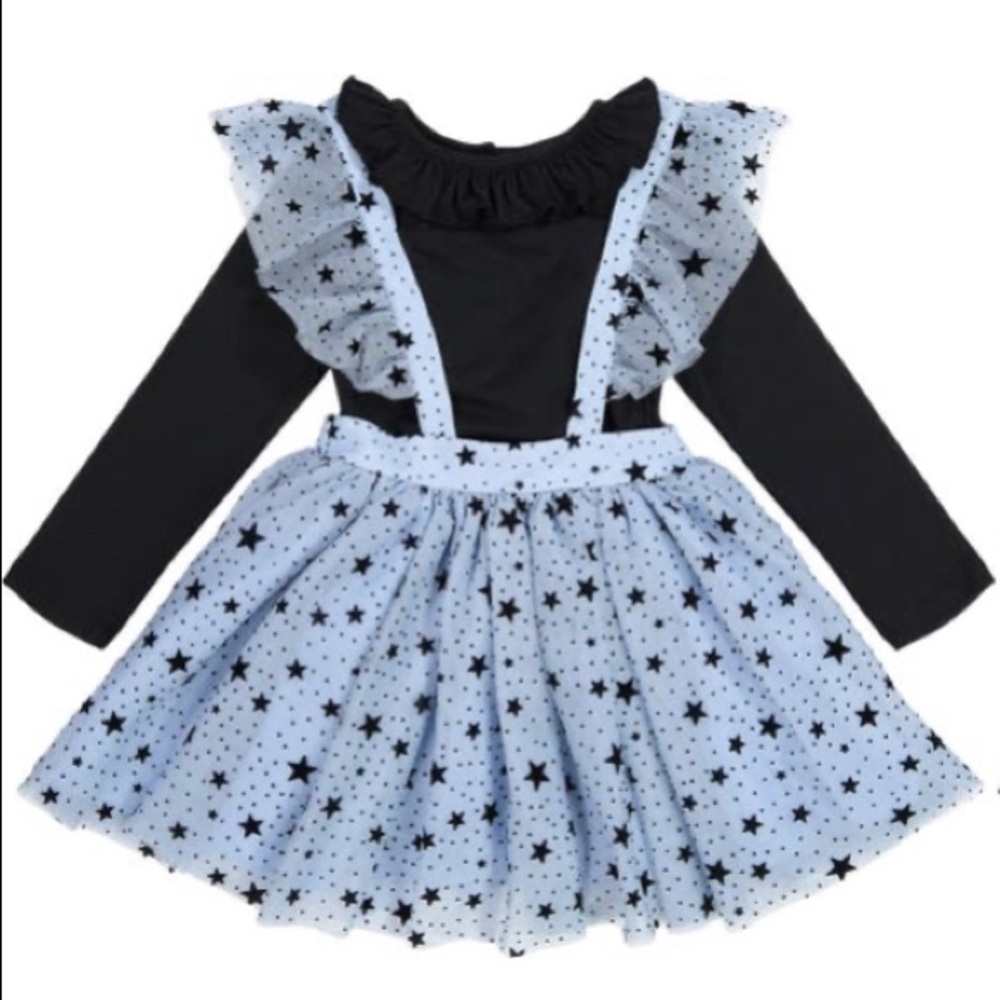 NWOT Flocked Stars Mesh Jumper Set. Size: 18 Months